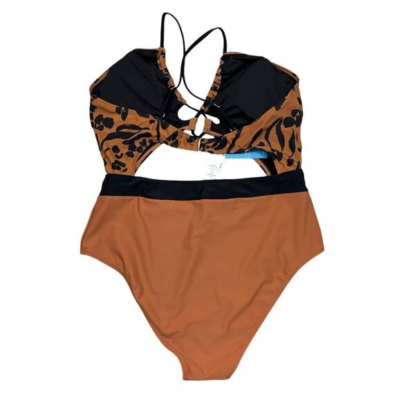 Brand be with Tags‎ Cupshe Brand Plunge Neckline Cut Out One Piece Swim Suit XL - Picture 2 of 13